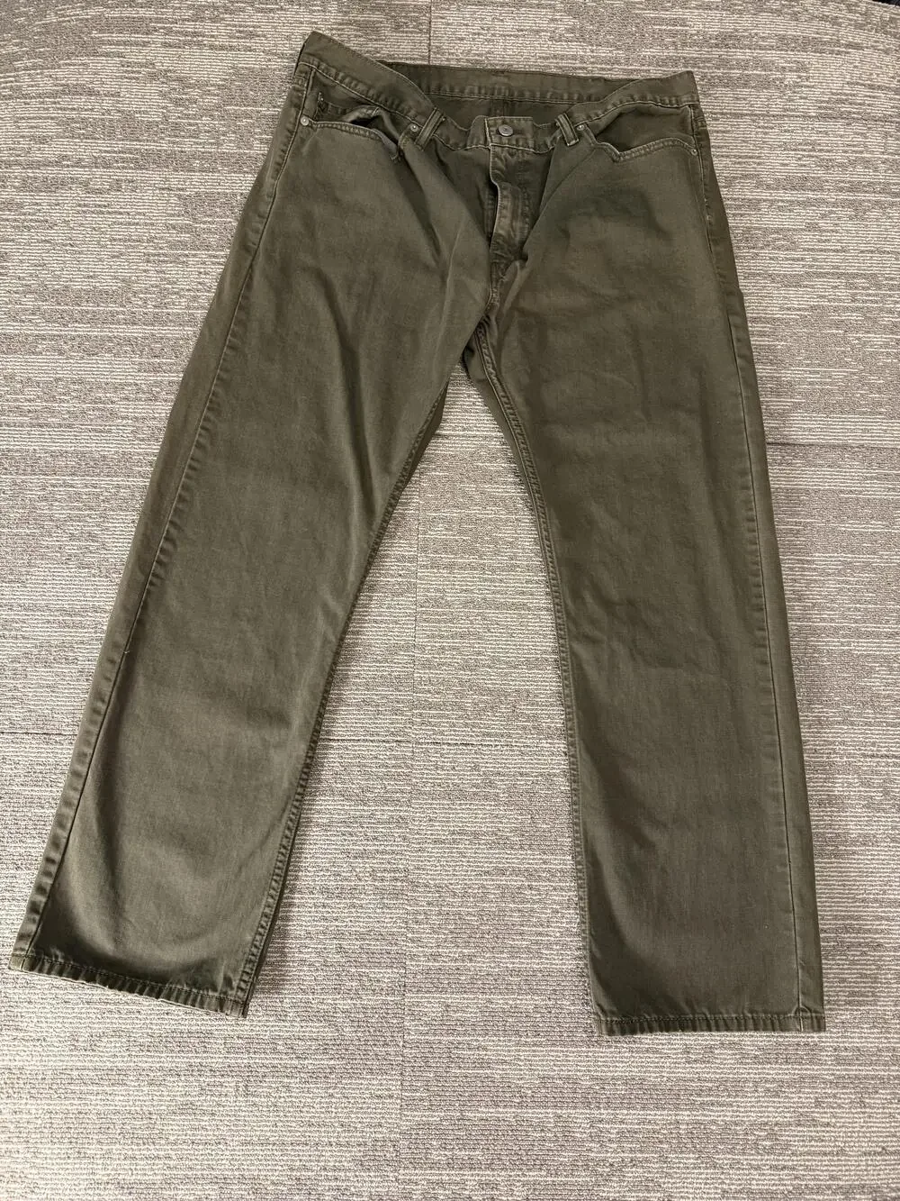 Levi's Jeans Mens 40x31 Green Straight Leg Solid Zip Fly Casual Classic Pants